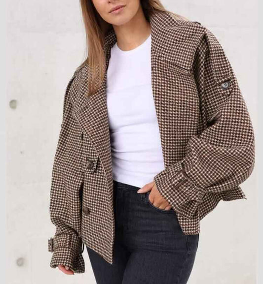 Retro Plaid Woolen Jacket MUNSIEUR New Arrivals