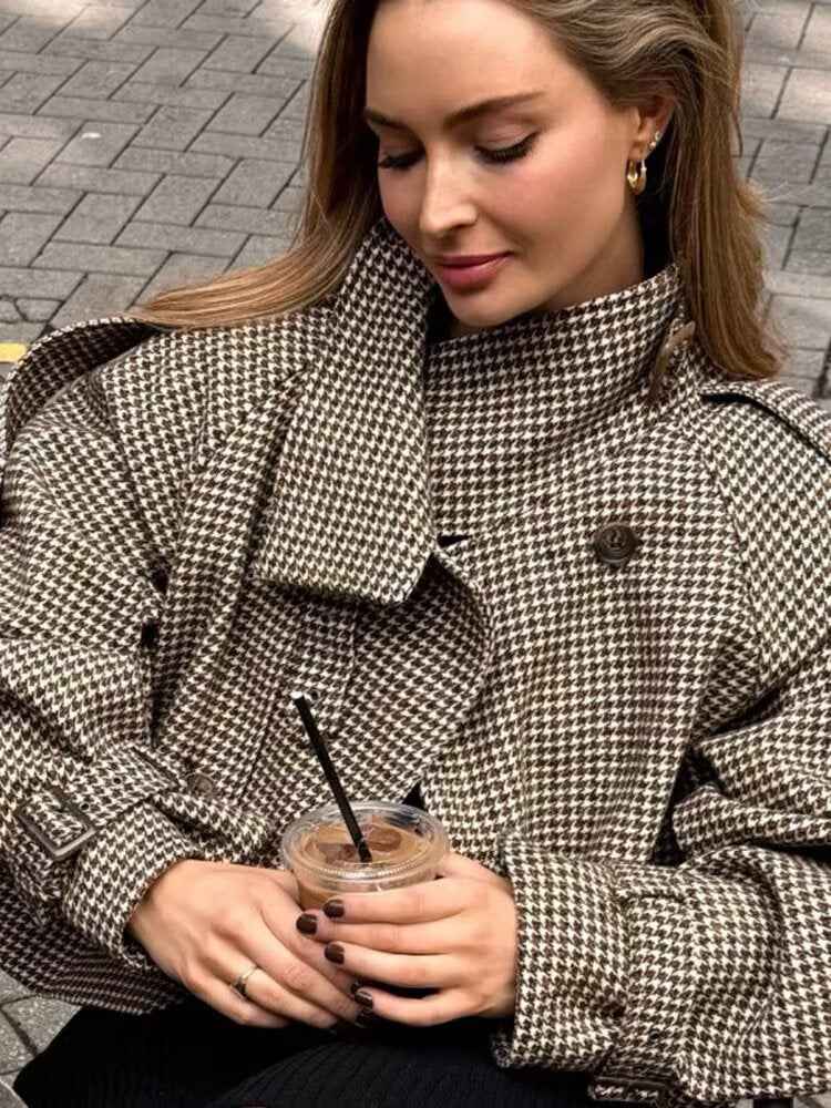 Retro Plaid Woolen Jacket MUNSIEUR New Arrivals