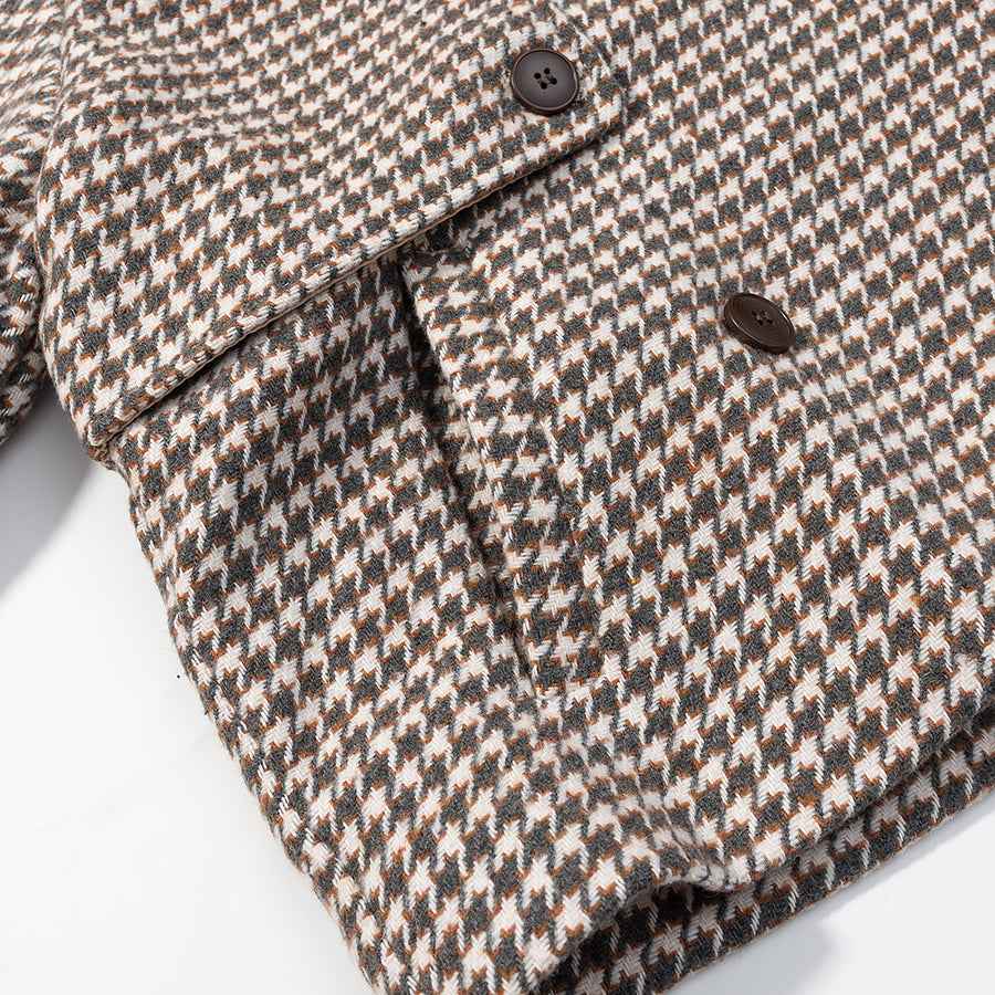 Retro Plaid Woolen Jacket MUNSIEUR New Arrivals
