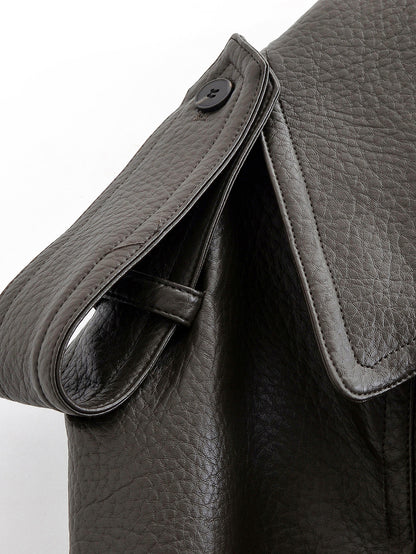 Elegant Heavy Faux Leather Jacket