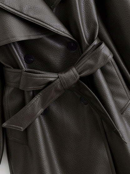 Elegant Heavy Faux Leather Jacket