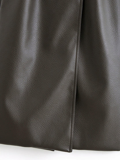Elegant Heavy Faux Leather Jacket