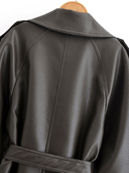 Elegant Heavy Faux Leather Jacket