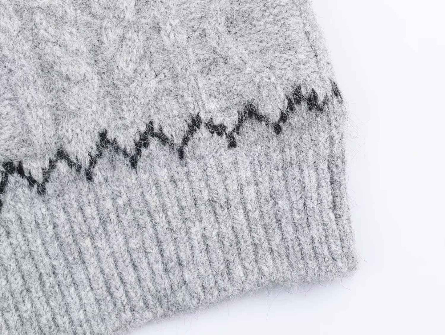 Stylish Simple Hooded Horn Button Knitted Jacket