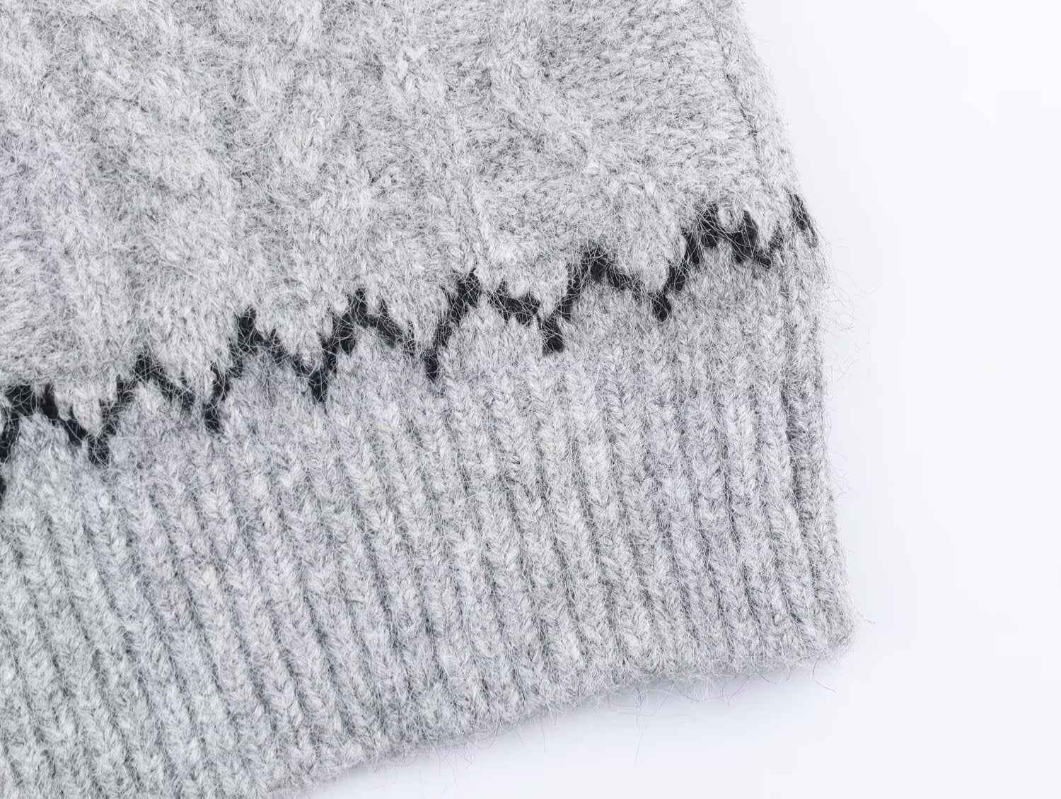 Stylish Simple Hooded Horn Button Knitted Jacket