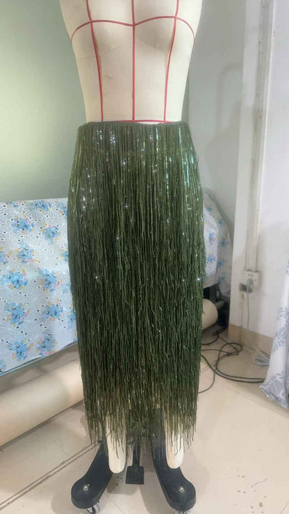 Sequin Tassels Party Skirt