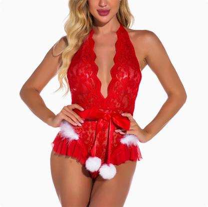 Lace See through Christmas Lingerie