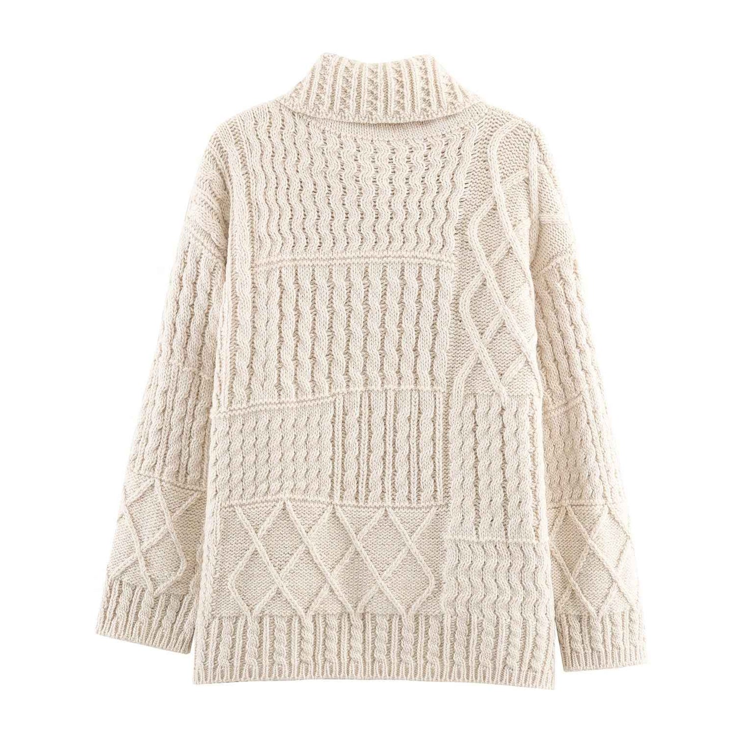 Retro Twist Sweater Asymmetric Knitted Cardigan