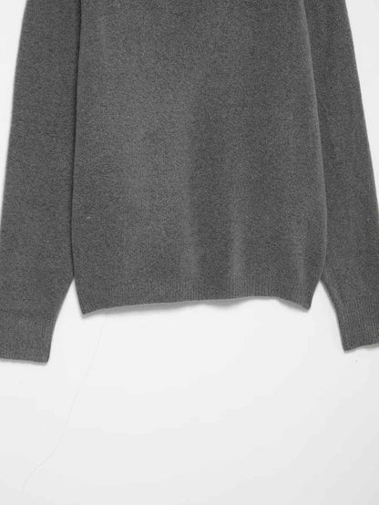 All Match Metal Inlaid Shoulder Baring Sweater