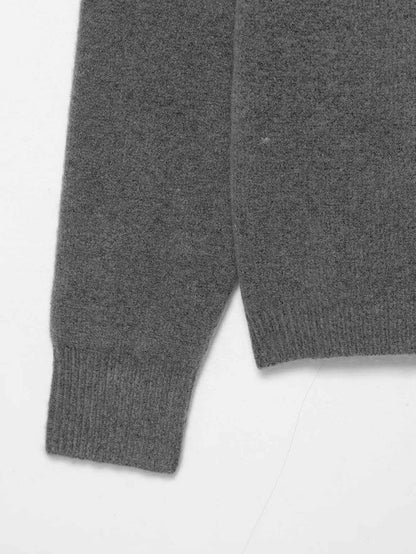 All Match Metal Inlaid Shoulder Baring Sweater