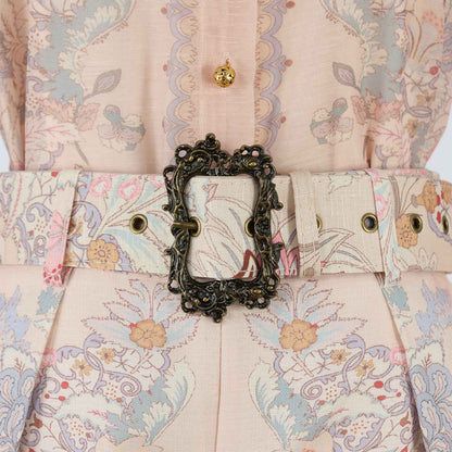 Women's Slimming and Figure Enhancing Beaded Lapel Long Sleeved Blouse And Bottoms Set