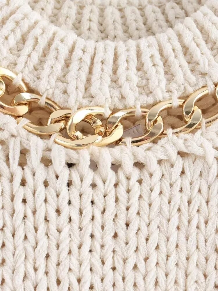 Asymmetric Hem Sleeveless Knitted Sweater
