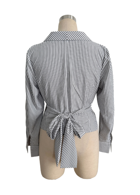 Irregular Asymmetric Metal Special Shaped Button Blouse