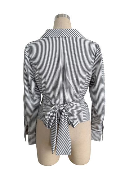 Irregular Asymmetric Metal Special Shaped Button Blouse