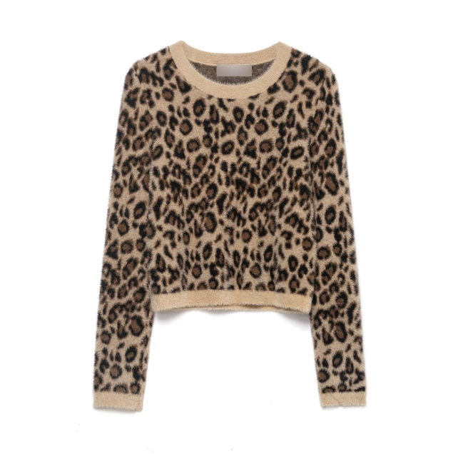 Animal Print Cardigan Sweater