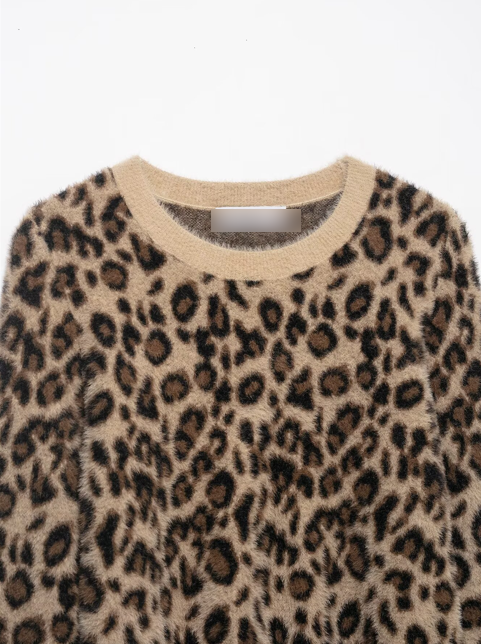 Animal Print Cardigan Sweater