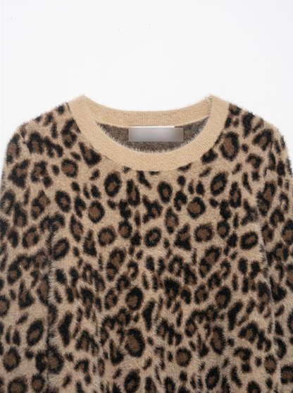 Animal Print Cardigan Sweater