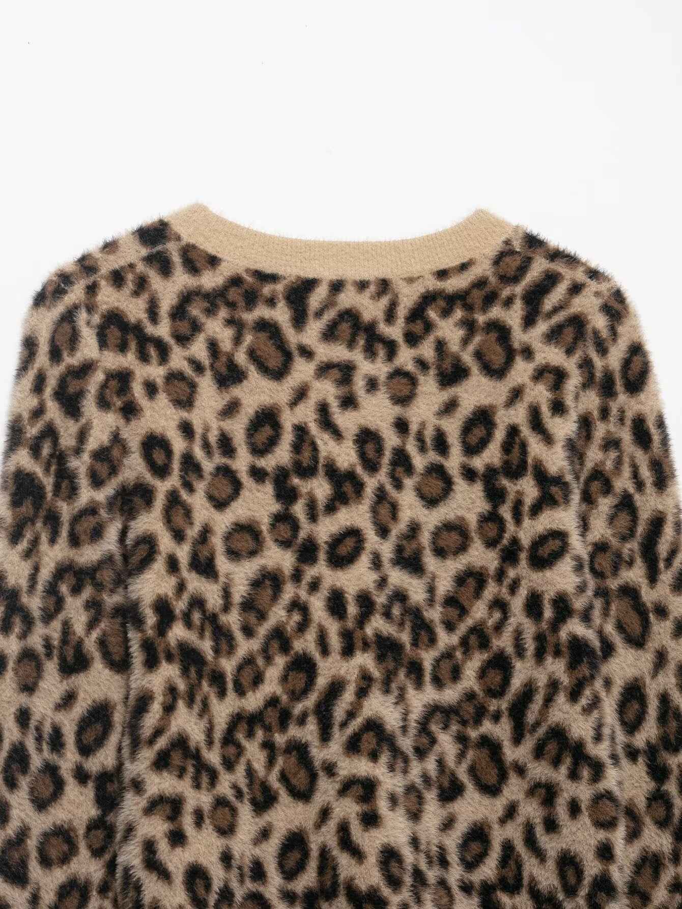 Animal Print Cardigan Sweater