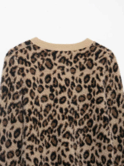 Animal Print Cardigan Sweater