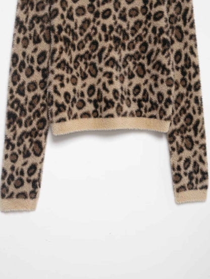 Animal Print Cardigan Sweater