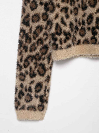 Animal Print Cardigan Sweater