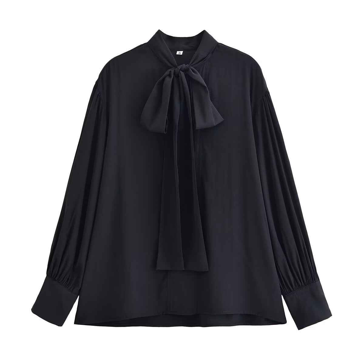 Loose Bow Drape Blouse