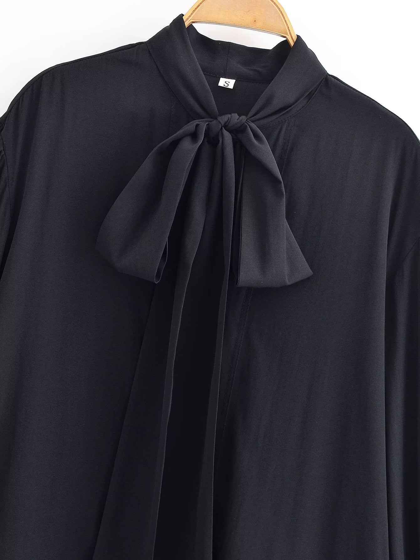 Loose Bow Drape Blouse