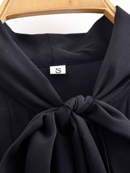 Loose Bow Drape Blouse