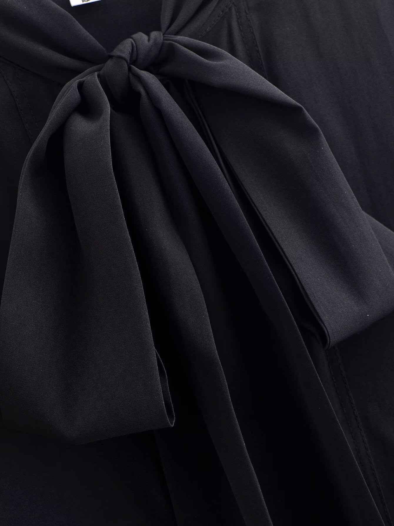 Loose Bow Drape Blouse