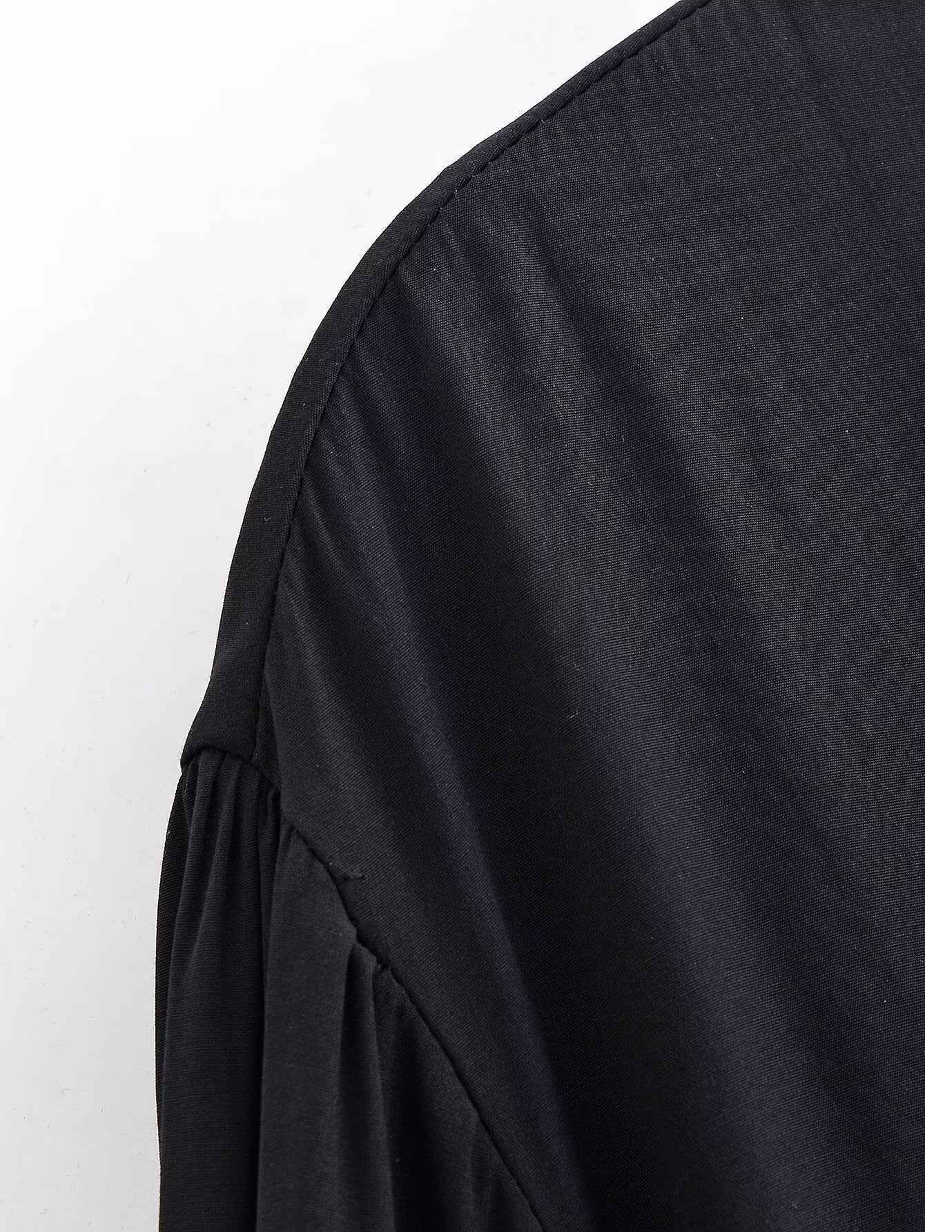 Loose Bow Drape Blouse