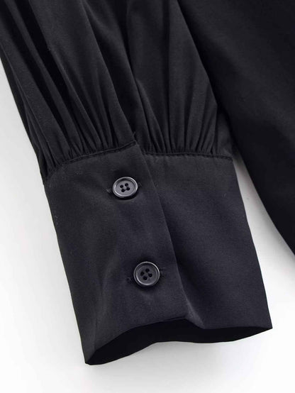 Loose Bow Drape Blouse