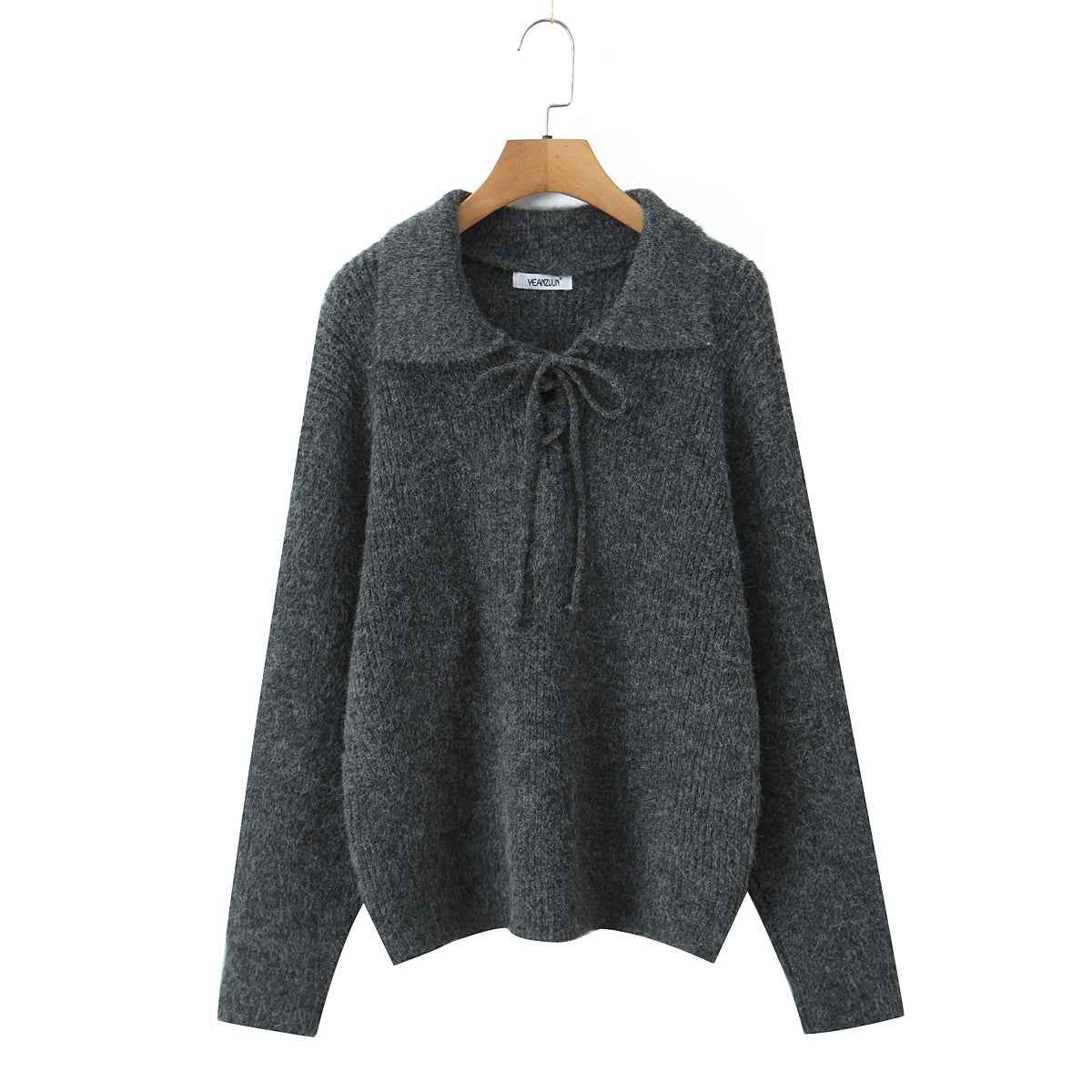 Women's Rope Collar Polo Pullover Sweater