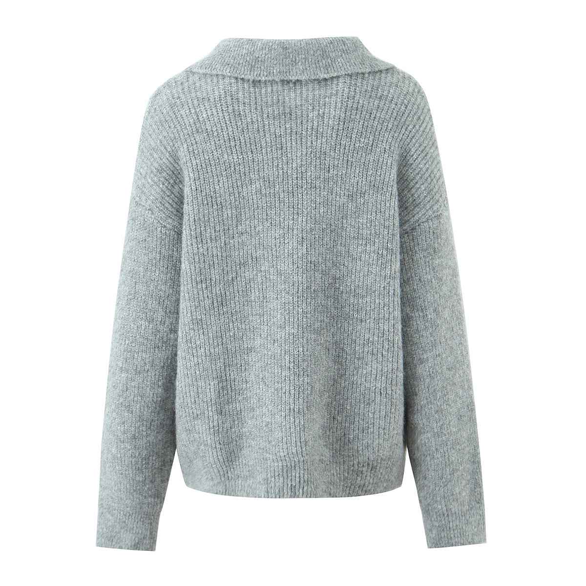 Women's Rope Collar Polo Pullover Sweater