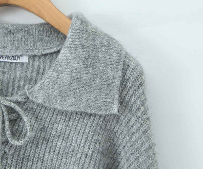 Women's Rope Collar Polo Pullover Sweater