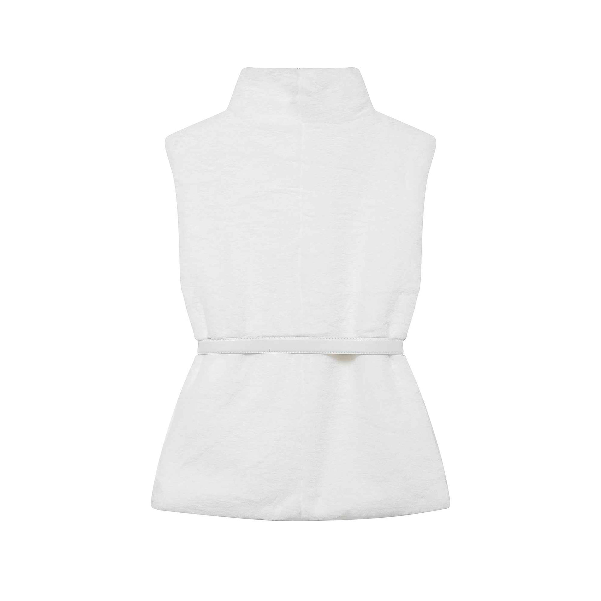 All Match Sleeveless Series Turtleneck Faux Fur Sweater Vest