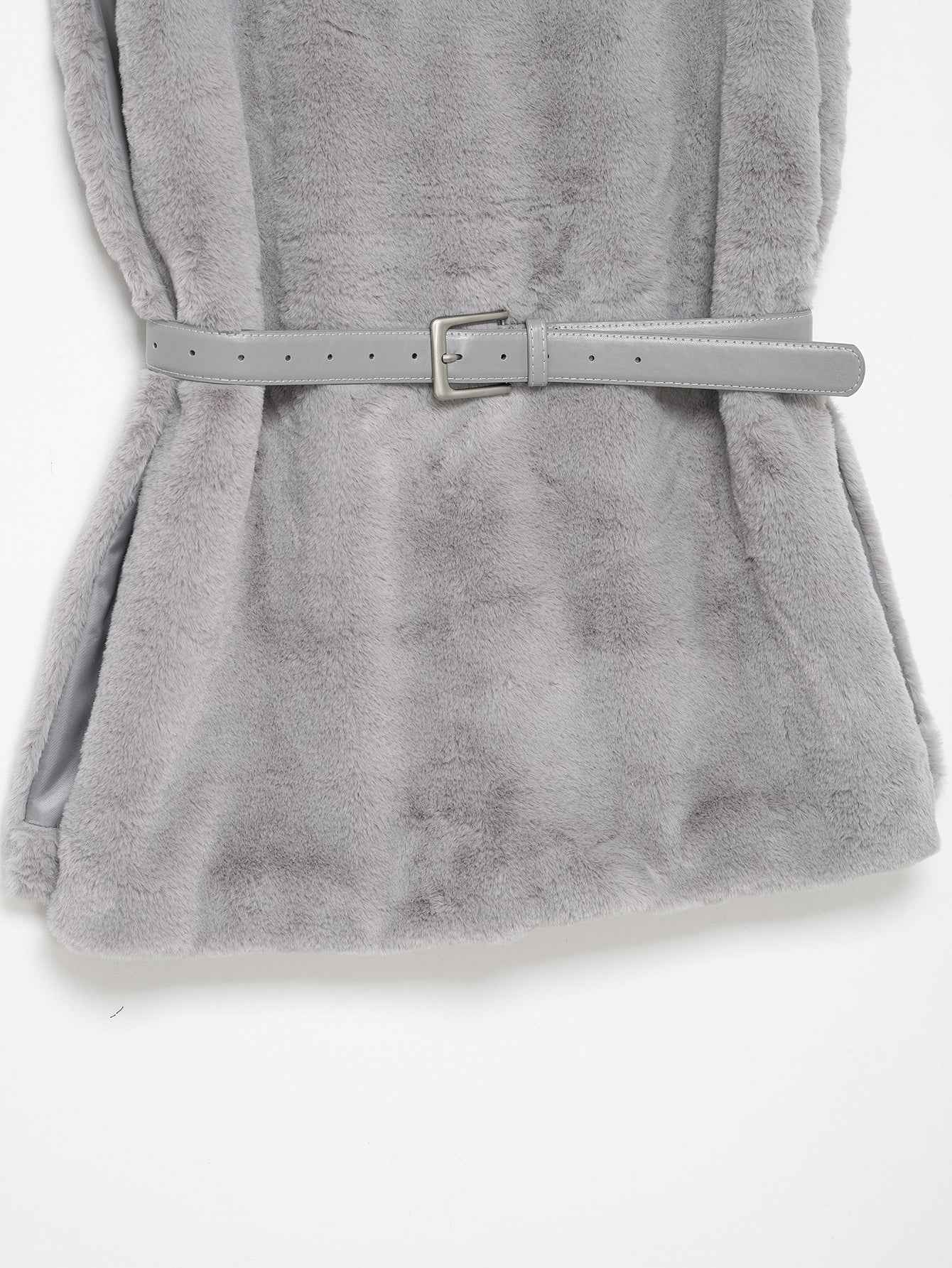 All Match Sleeveless Series Turtleneck Faux Fur Sweater Vest