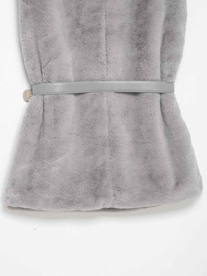 All Match Sleeveless Series Turtleneck Faux Fur Sweater Vest