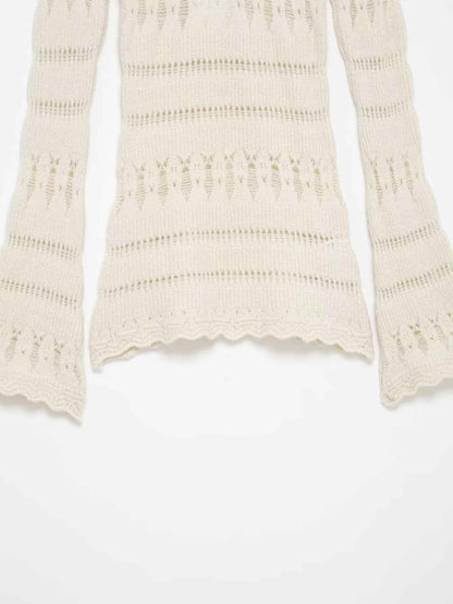 Hollow Cutout Shoulder Baring Sweater