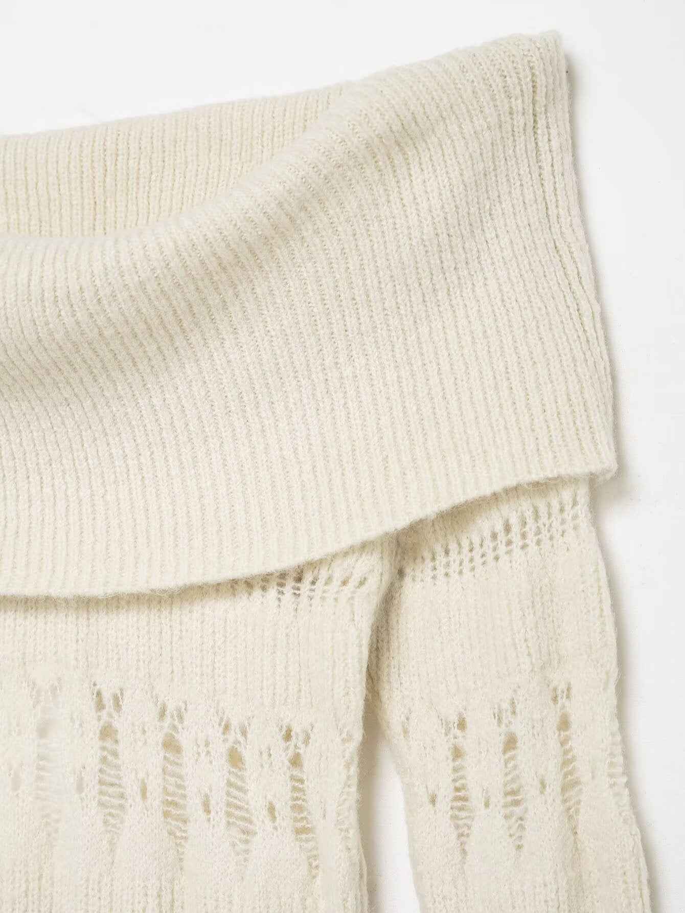 Hollow Cutout Shoulder Baring Sweater