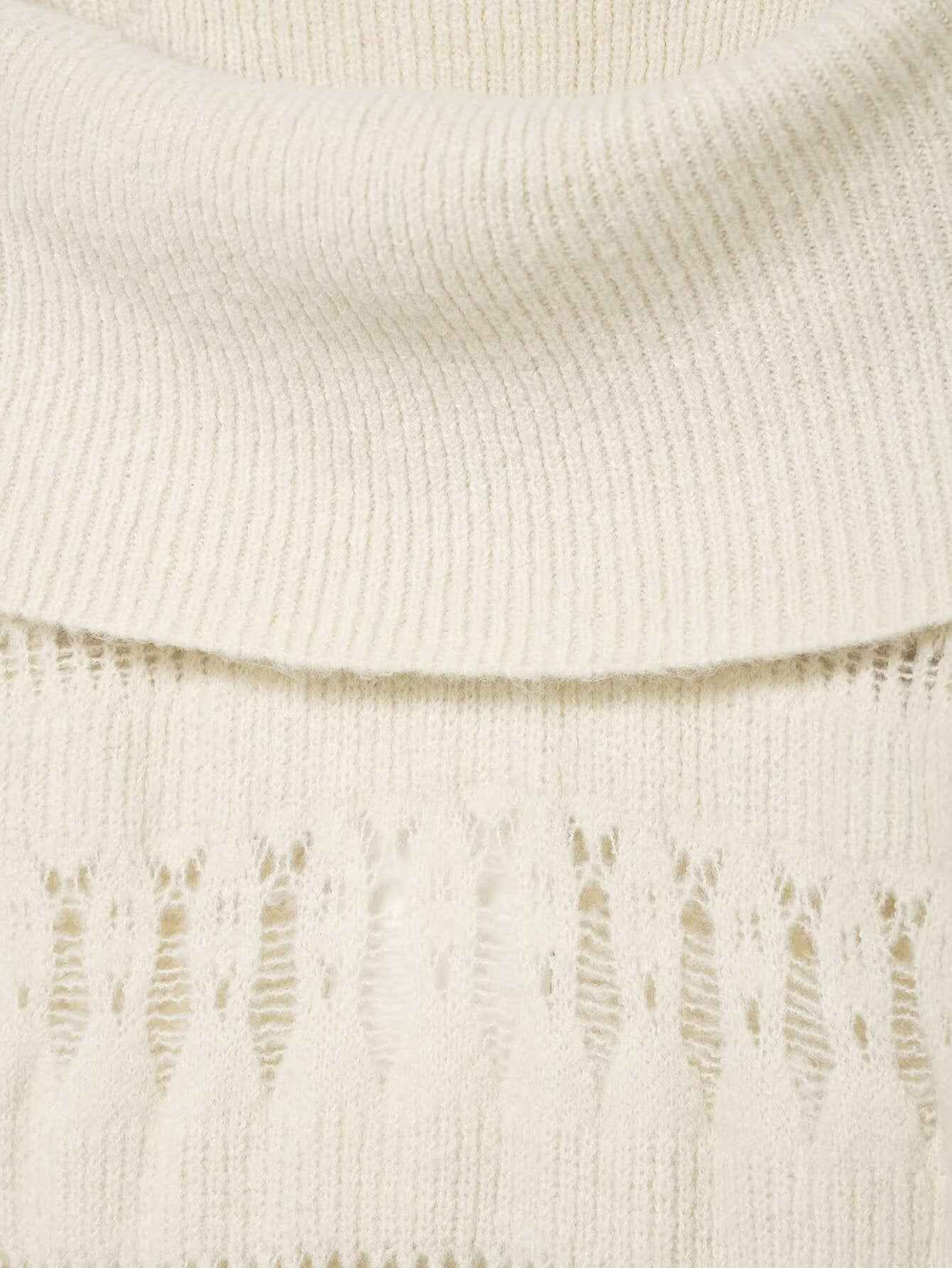 Hollow Cutout Shoulder Baring Sweater