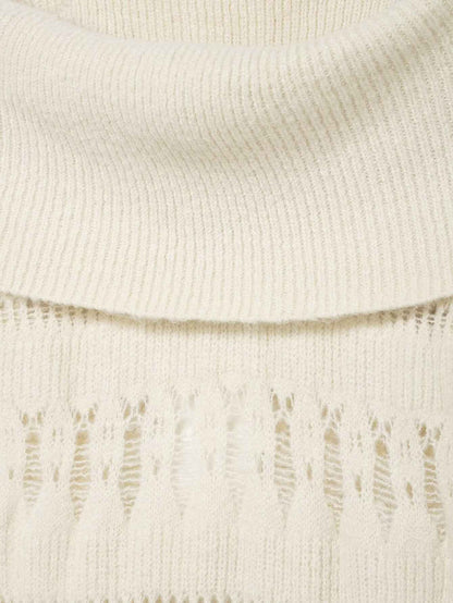 Hollow Cutout Shoulder Baring Sweater