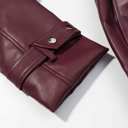 Women's Long Sleeve Leather Jacket