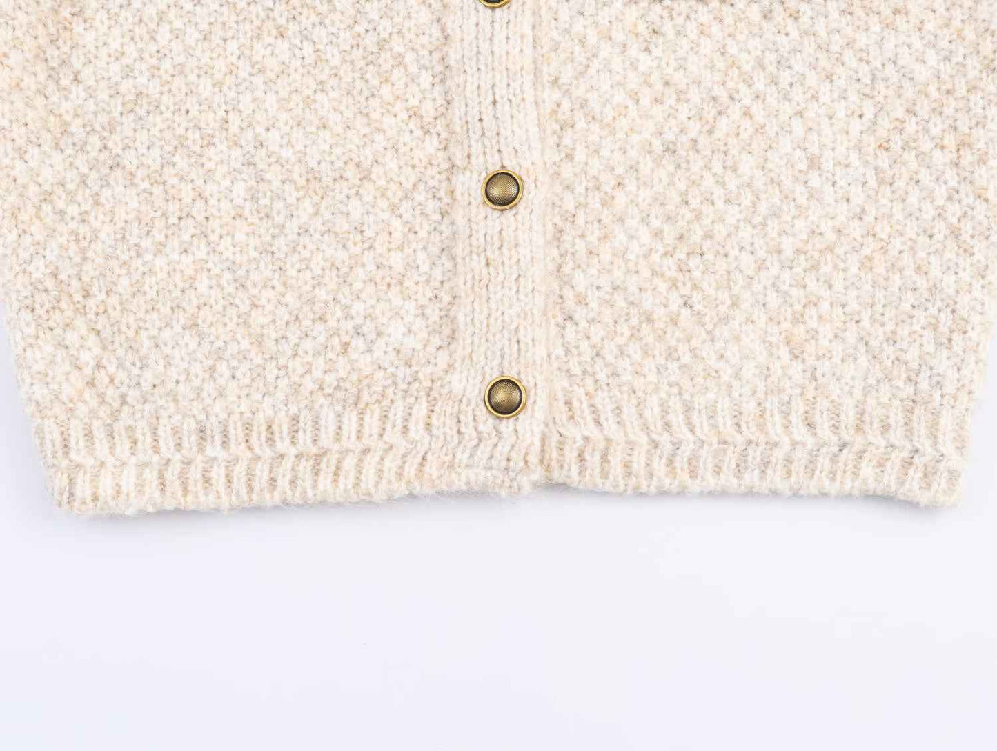 Special Yarn Blended Classic Button Long Sleeve Knitted Cardigan