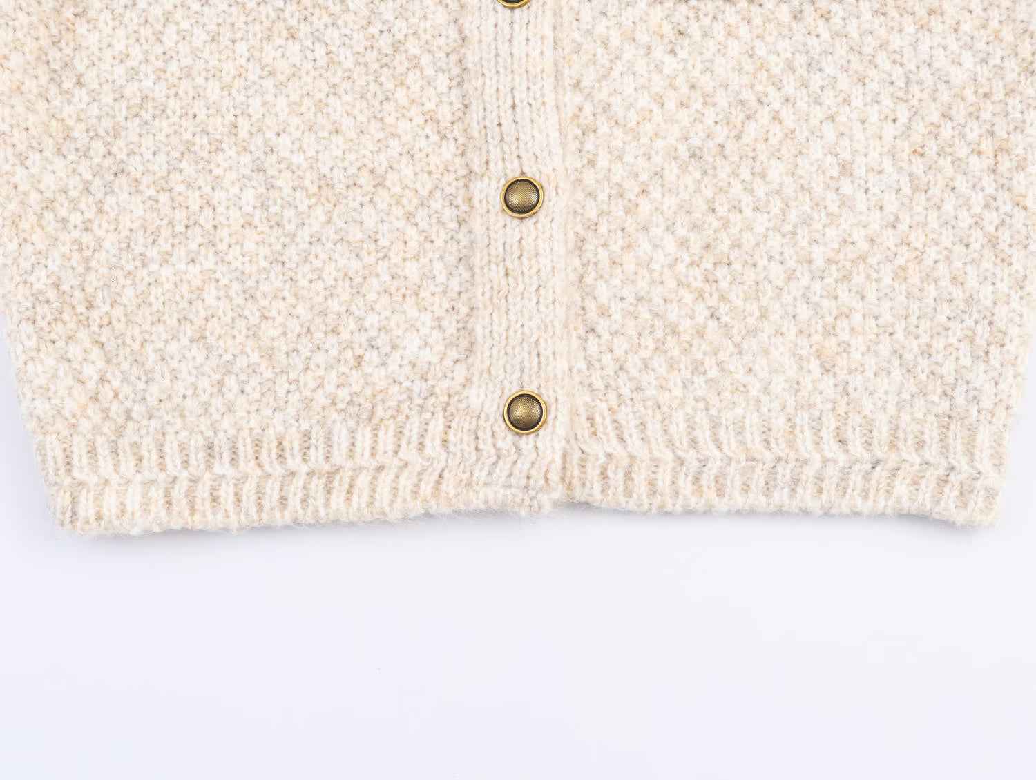 Special Yarn Blended Classic Button Long Sleeve Knitted Cardigan