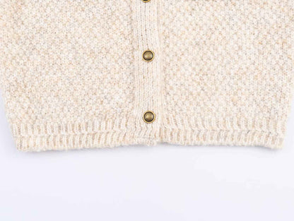 Special Yarn Blended Classic Button Long Sleeve Knitted Cardigan