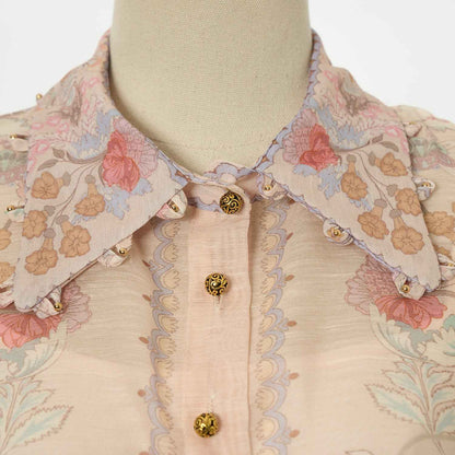 Women's Floral Patterned Blouse and Skirt Two Piece Sets