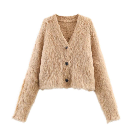 Casual Loose Single-Breasted Long Sleeve Knitwear Cardigan