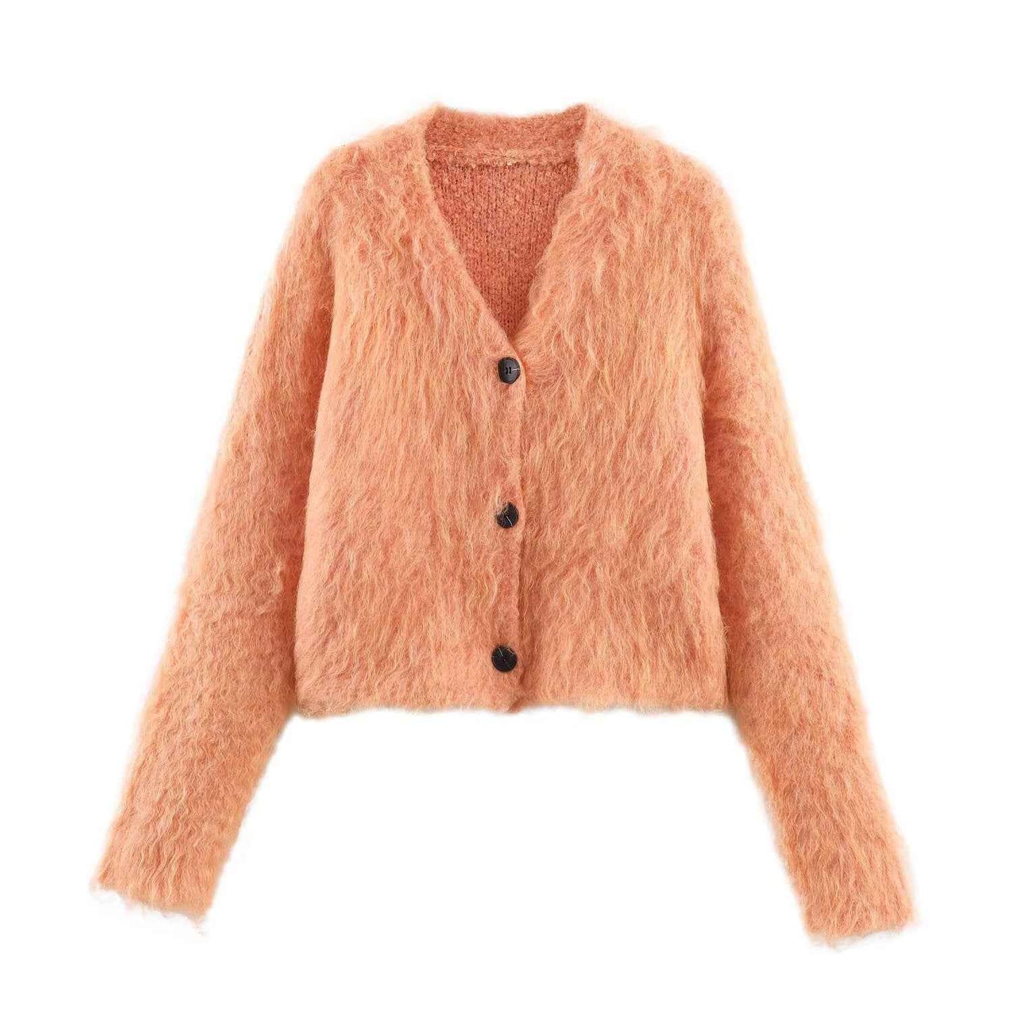 Casual Loose Single-Breasted Long Sleeve Knitwear Cardigan