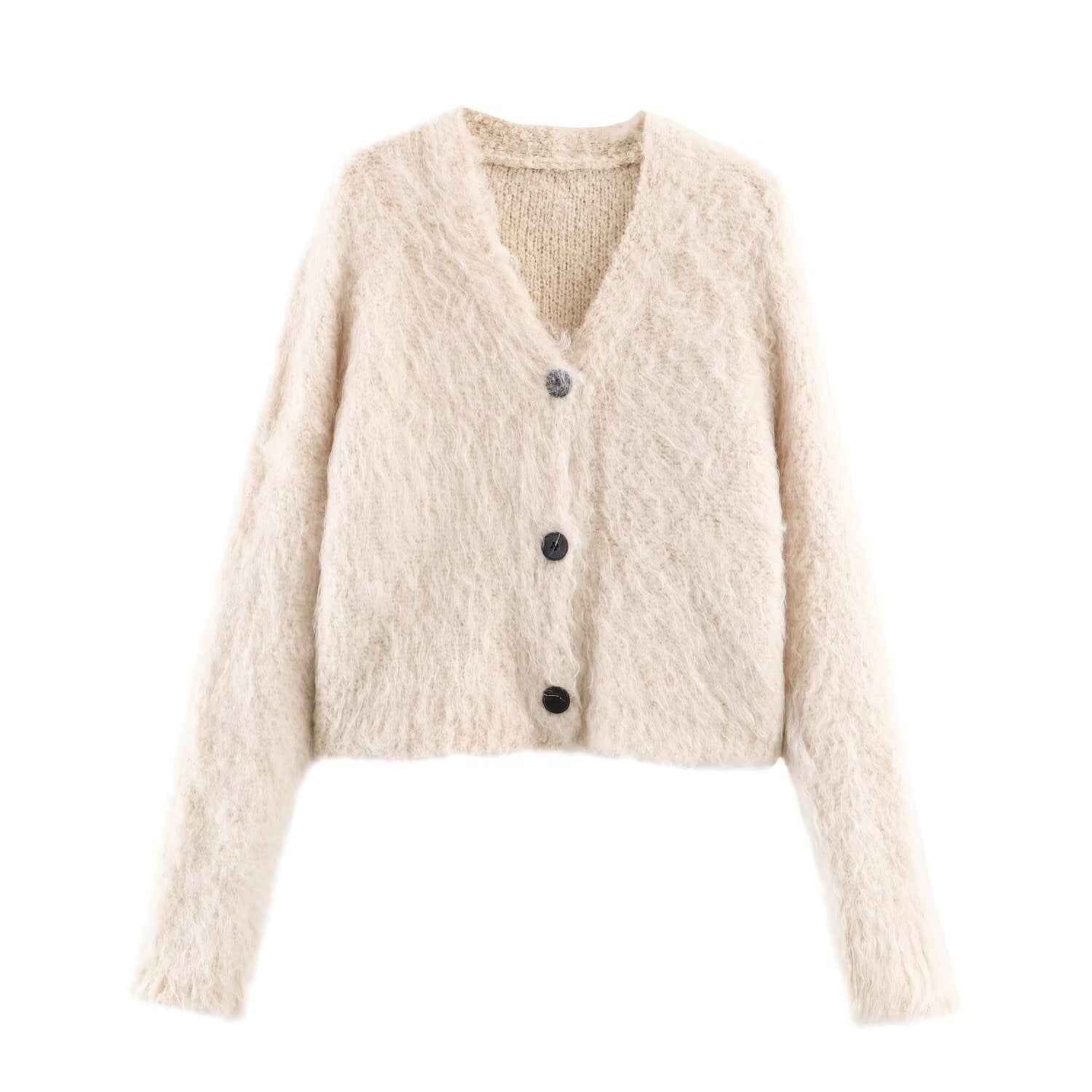 Casual Loose Single-Breasted Long Sleeve Knitwear Cardigan