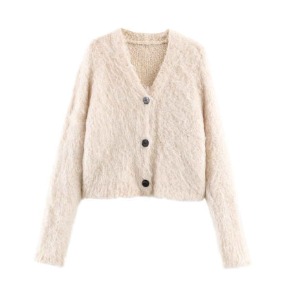 Casual Loose Single-Breasted Long Sleeve Knitwear Cardigan